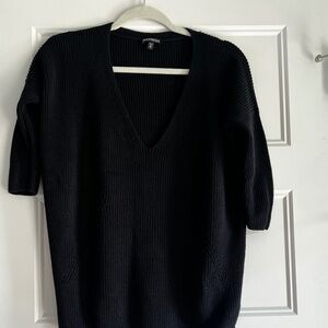 Express Black Ribbed Knit Sweater Tunic – Size XS